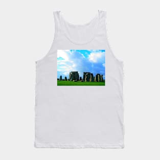 Great Britain. Stonehenge with Green and Blue. 2009 Tank Top